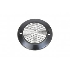 Black 2-hole perforated ignition system cover can be mounted vertically or horizontally.