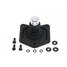 Remote starter button is machined from billet aluminum and has a black finish.